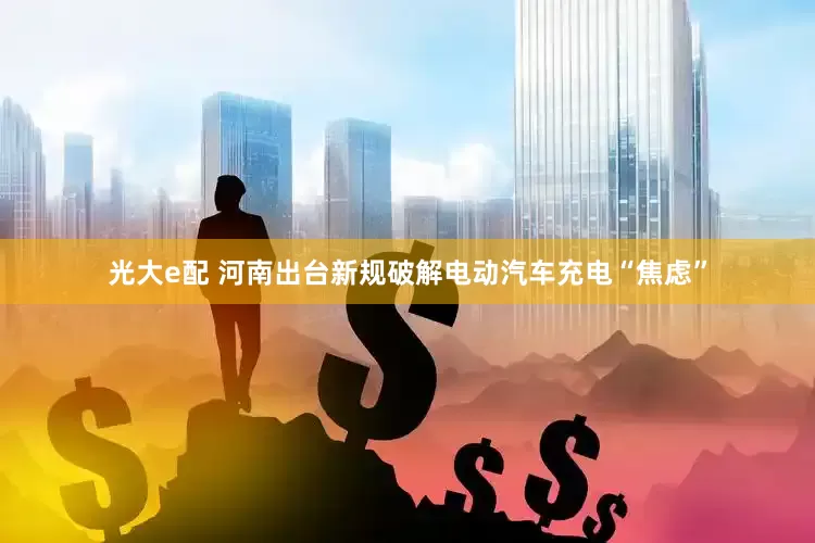 光大e配 河南出台新规破解电动汽车充电“焦虑”